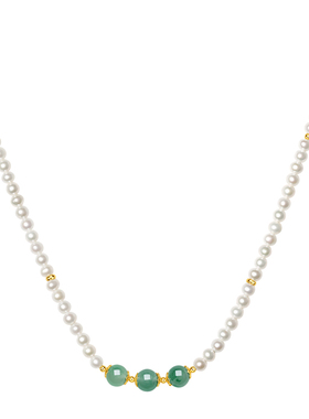 周六福项链女淡水珍珠链坠S925银时尚百搭高级感本命年礼物送女友