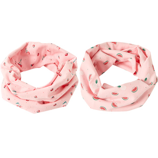 伊米伦双层棉布宝宝围脖冬季保暖女童女孩印花围脖水印印花透气款