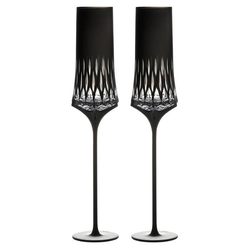 MU16黑爱神香槟杯结婚元旦礼物高级感水晶高脚杯高颜值酒杯