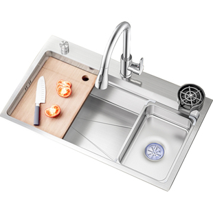 蜂窝压纹厨房洗菜盆大单槽加厚SUS304不锈钢水槽家用洗碗槽台下盆