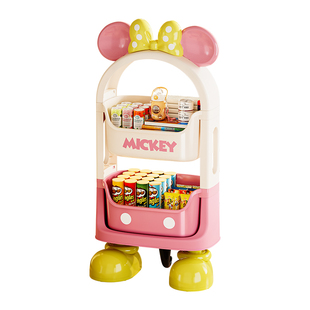 家用零食小推车创意可爱零食架多层可移动置物架玩具杂物收纳架柜