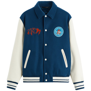 柜799!美式秋冬男装毛呢夹棒球服克6318408 400棉服外套6318/408