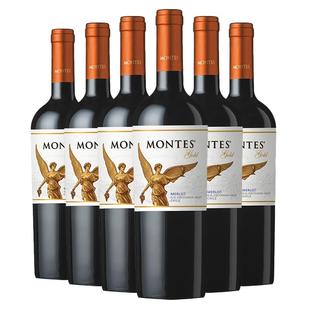 【自营】蒙特斯金天使精选梅洛干红葡萄酒750ml*6智利进口红酒