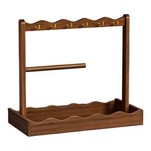 钥匙收纳入户玄关摆件置物架桌上托盘装饰眼镜手表首饰架实木挂架