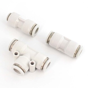 气动快速接头气管快插转换PU管直通对接接头PE三通PG变径4/6/8mm