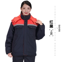 Красный и черный цвет хлопчатобумажной куртки