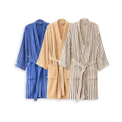 三利纯棉浴袍男夏吸水速干全棉浴衣女款情侣酒店洗澡专用睡袍四季