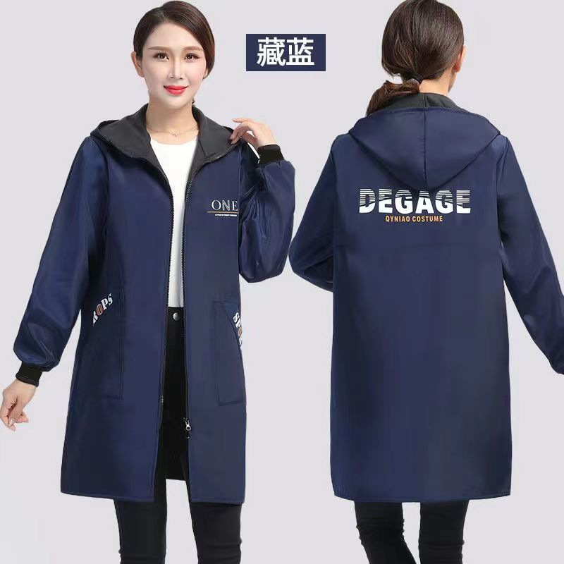 加绒罩衣大码防水帽拉链干活帽正穿衣可成人拆工作服围裙拆可设计