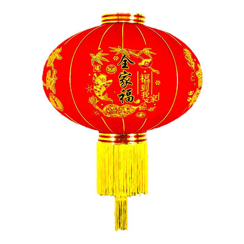新年灯笼幸福部落可后配光源植绒
