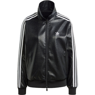 Adidas/阿迪达斯正品三叶草女士运动宽松夹克皮衣外套IY2912