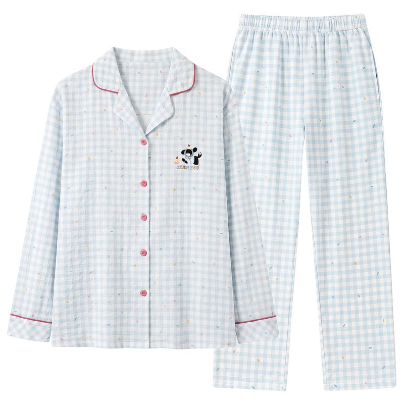 春秋夏冬季女士长袖云朵开衫睡衣
