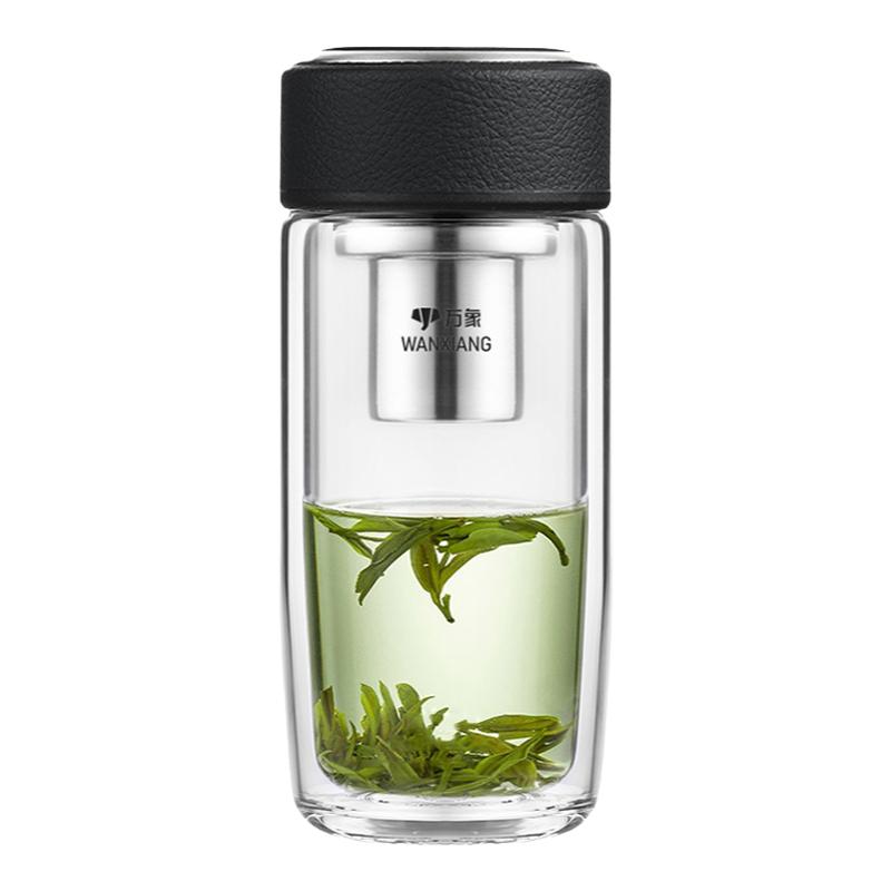 万象高硼硅泡茶大肚杯双层玻璃杯