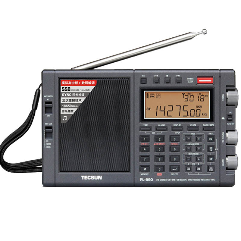Tecsun/德生 PL990全波段插卡蓝牙灵度便携式锂电专业PL990收音机