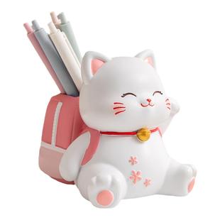 创意可爱猫咪笔筒摆件办公室桌面装饰品送女生治愈系生日礼物实用