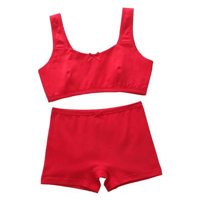 女大童本命年大红色13内衣套装