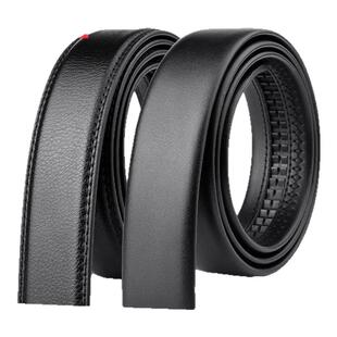 卡帝乐鳄鱼皮带男真皮不带头纯自动扣商务牛皮腰带带身无头皮带条