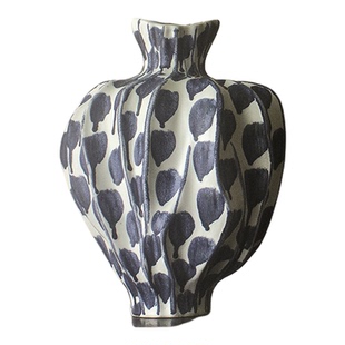 甘棠艺术家居“青墨”手工陶瓶复古艺术花器摆件中古插花花瓶