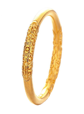 传承中国风立体雕花卷草纹戒指