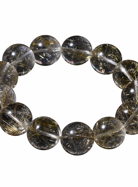 天然银发晶单圈手串水晶浓密发丝