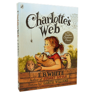 现货【外文书店】彩色插图版 Charlotte's Web 夏洛的网 大字全彩版 平装 英文原版进口夏洛特的网  英文读物 680L 儿童读物