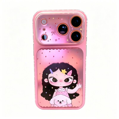 镭射粉色波点iPhone17手机壳
