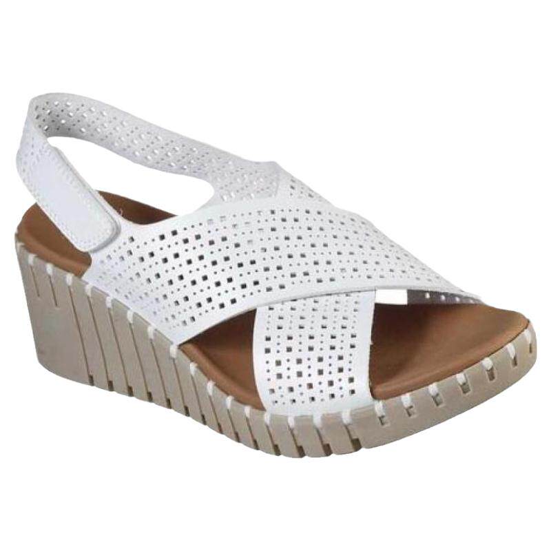 SKECHERS斯凯奇女凉鞋坡跟镂空