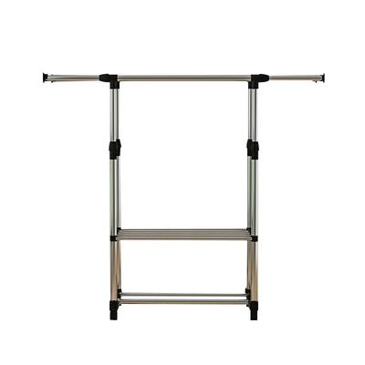 落地折叠晒衣架阳台双杆式卧室内
