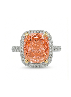 8ct温柔系帕帕拉恰粉橙色戒指