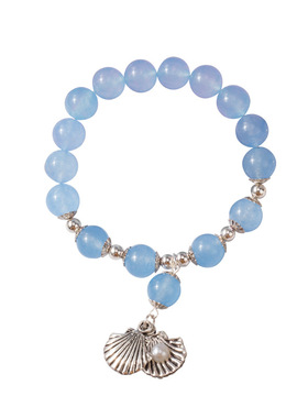 香蜜沉沉烬如霜润玉海蓝宝手链