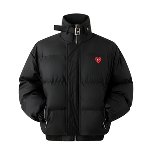 查尔斯桃心立领棉服男款冬季男生过冬加厚棉衣外套冬装棉袄面包服