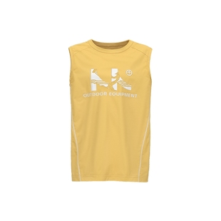 mipo夏季儿童背心速干轻薄凉快无袖上衣女男童户外运动网球篮球服