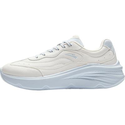 安踏漫波丨皮面低帮休闲鞋女2025冬季新款软底不累脚运动鞋女鞋