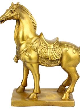朴器 铜马摆件马到成功工艺品摆设家居装饰品唐马铜马一对