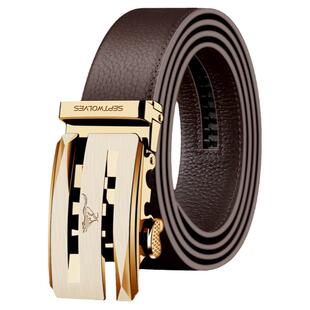 正品七匹狼皮带男士真皮腰带自动扣全头层牛皮男款裤带七夕送男友