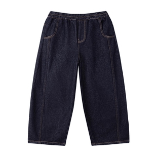 左西女童加绒加厚牛仔裤冬季保暖2026新款儿童长裤中大童冬装裤子