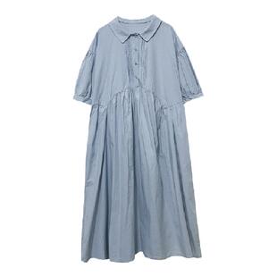 孕妇连衣裙夏装2026新款宽松大码时尚洋气遮肚不显怀衬衫裙子夏季