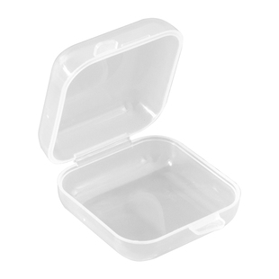 塑料透明小盒子迷你正方形耳塞首饰品耳环收纳耳钉盒零件盒防潮