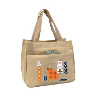 高颜值手提包宝妈外出简约小巧立体拎包通勤防水加厚上班便当饭袋