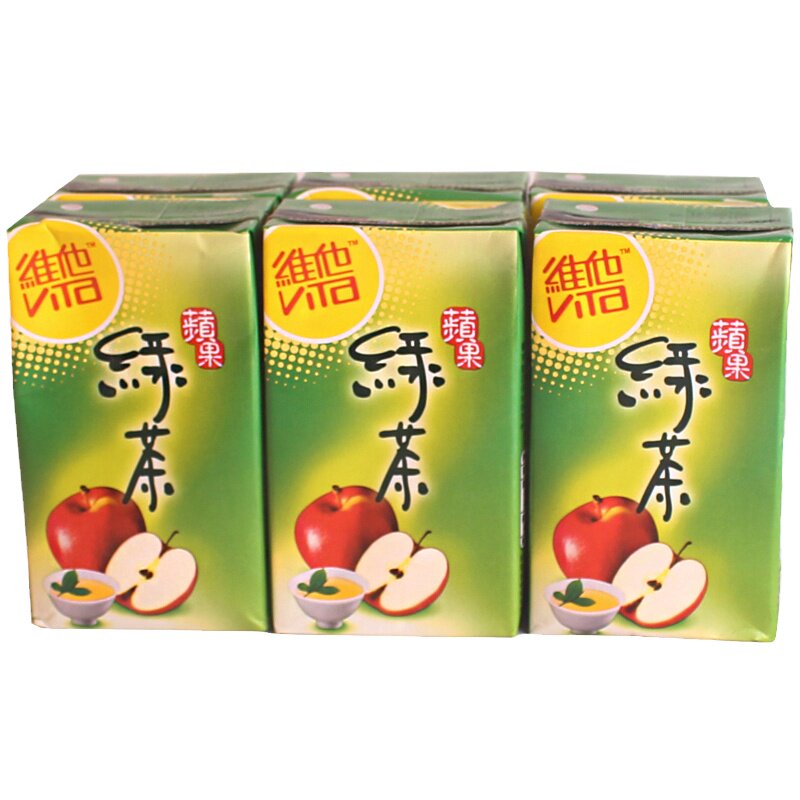 中国香港夏日清凉饮料 维他Vita绿茶苹果味 维他茶饮品250ml*6盒