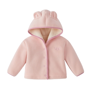 [抗菌远红外]儿童外套春季新款卡通图案女童摇粒绒上衣男宝宝秋冬