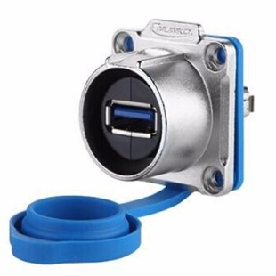 LP-24 USB3.0面板防水信号转插头插座 防水航空公头母座 卡侬接头