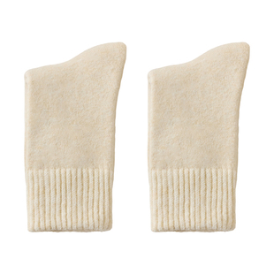 石墨烯发热羊毛袜子女秋冬款中筒加绒加厚睡眠月子袜保暖冬季长袜