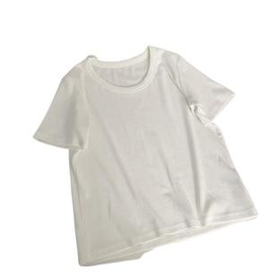 大码女装2025新款夏季胖妹妹螺纹水滴U领显瘦遮肚正肩短袖T恤上衣