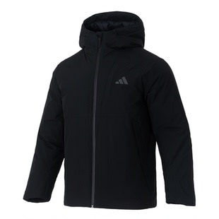 Adidas阿迪达斯男子轻薄羽绒服25冬季新款运动休闲连帽外套KQ5505