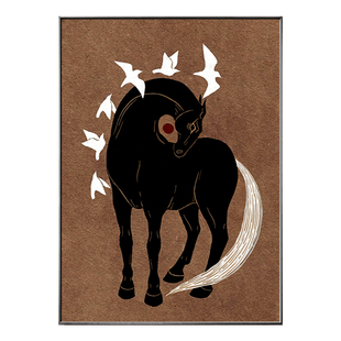 2026新款马到成功客厅沙发背景墙装饰画马年现代简约入户玄关挂画