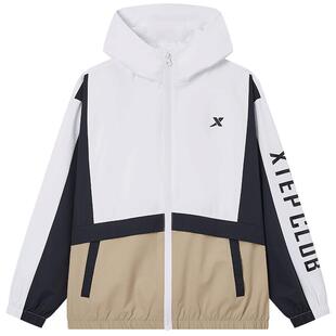 特步童装儿童运动外套2025春秋新款薄款风衣男童跑步休闲上衣女童