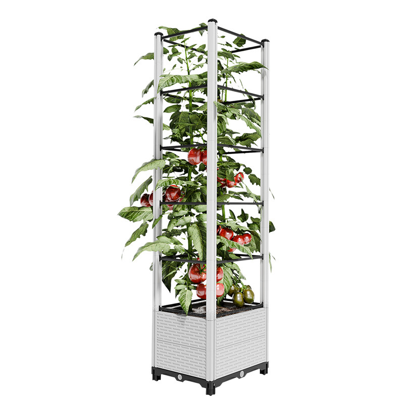 种植箱爬藤架花架庭院户外西红柿黄瓜固定支架带轮可移动加厚花盆