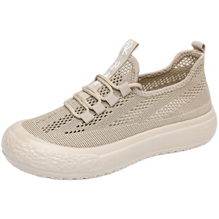 2024夏季老北京布鞋女透气防滑一脚蹬女鞋网面镂空运动休闲椰子鞋