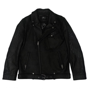 BADBOY官方正品头层真皮衣男长袖朋克风翅膀机车夹克外套秋冬新款