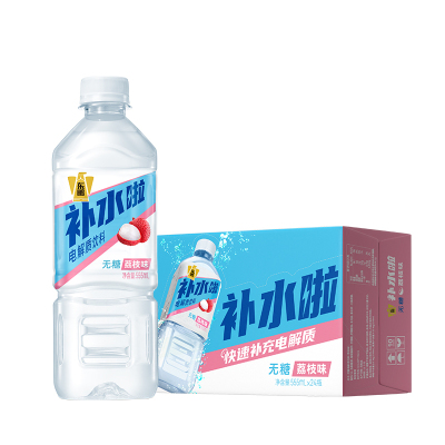 东鹏补水啦电解质饮料无糖荔枝柠檬味555ml*24瓶整箱0糖新配方